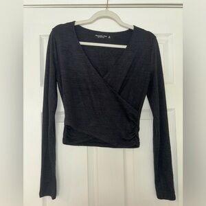 NWT Abercrombie faux wrap cropped shirt size M